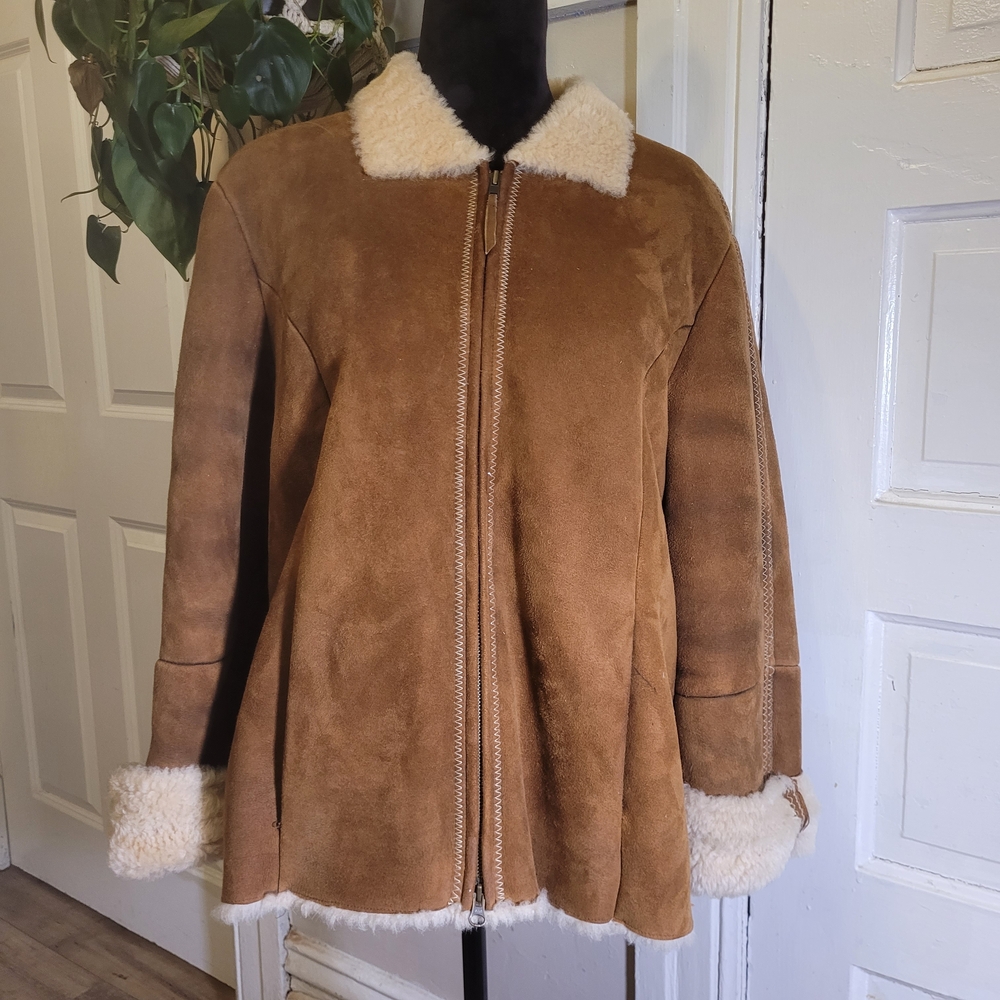 Cozy Tan Teddy Jacket with Cream Accents